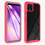 Wholesale Google Pixel 4 XL Clear Dual Defense Hybrid Case (Purple)